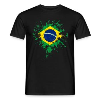 Brazil flag flag - Men's T-Shirt - black - Front - AI Model Male 178 light (178cm)