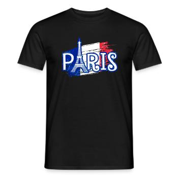 Paris Tour Eiffel France - T-shirt homme - noir - Devant - AI Model Male 178 light (178cm)