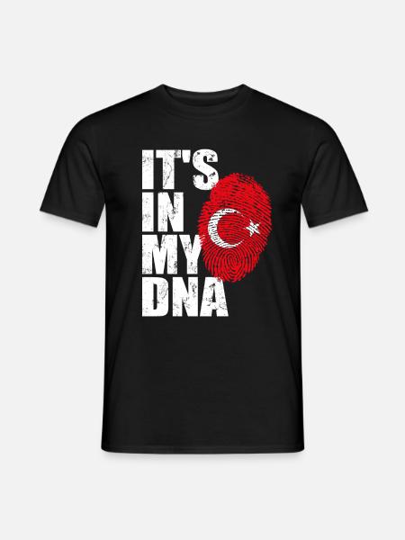 Turkey turk turk flag DNA fingerprint - Men's T-Shirt - black