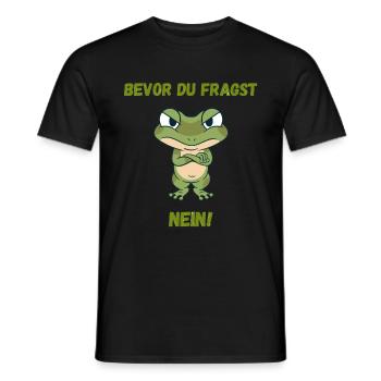 Bevor du fragst Nein lustiges süßes Frosch Design - Männer T-Shirt - Schwarz - Vorne - AI Model Male 178 light (178cm)