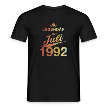 Legendary 30th birthday July 1992 Vintage 92 - Men's T-Shirt - black - Front - AI Model Male 178 light (178cm)