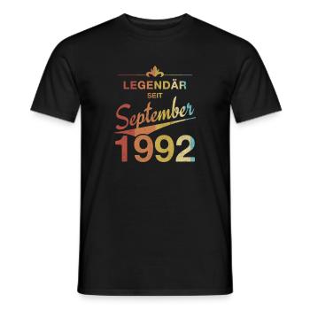 Legendär 30. Geburtstag September 1992 Jahrgang 92 - Männer T-Shirt - Schwarz - Vorne - AI Model Male 178 light (178cm)