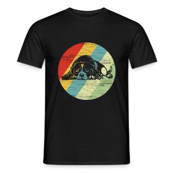 Cavalier King Charles Spaniel Retro Hunde Geschenk - Männer T-Shirt - Schwarz - Vorne - AI Model Male 178 light (178cm)