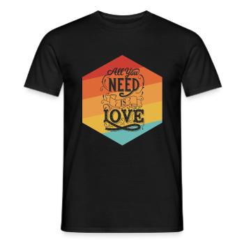 All you need is love - Men's T-Shirt - black - Front - AI Model Male 178 light (178cm)