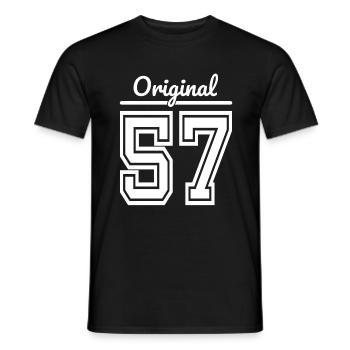 1957 Année de naissance, année de naissance / 57e anniversaire, âge - T-shirt homme - noir - Devant - AI Model Male 178 light (178cm)