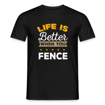 Das Leben ist besser wenn man fechtet - Männer T-Shirt - Schwarz - Vorne - AI Model Male 178 light (178cm)