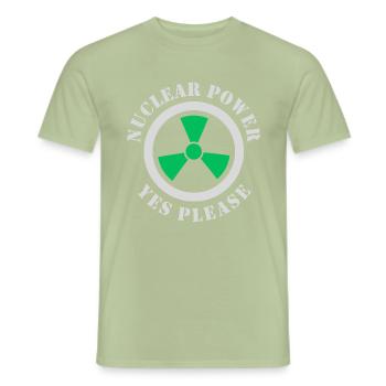 Nuclear Power, Yes Please, Nuclear Energy - Men's T-Shirt - sage - Front - AI Model Male 178 light (178cm)