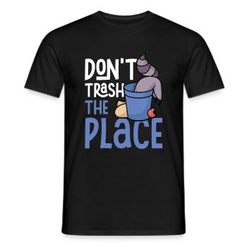 Ne jetez pas l’endroit à la poubelle! Panda des ordures ménagères raton laveur - T-shirt homme - noir - Devant - AI Model Male 178 light (178cm)