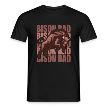 Rétro Bison Papa Vache Bison Buffle Buffle d’eau - T-shirt homme - noir - Devant - AI Model Male 178 light (178cm)