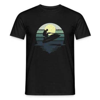 Retro Jet Boat Water Scooter Jet Ski - Men's T-Shirt - black - Front - AI Model Male 178 light (178cm)