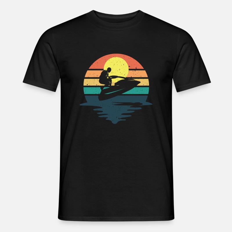 Retro Jetboot Wassermotorrad Jetski - Männer T-Shirt - Schwarz