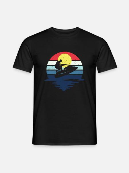 Retro Jetboot Wassermotorrad Jetski - Männer T-Shirt - Schwarz