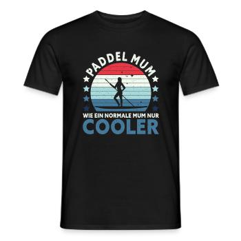 Retro Paddle Mom comme une maman normale seulement glacière - T-shirt homme - noir - Devant - AI Model Male 178 light (178cm)