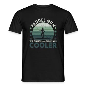 Retro Paddle Mom comme une maman normale seulement glacière - T-shirt homme - noir - Devant - AI Model Male 178 light (178cm)