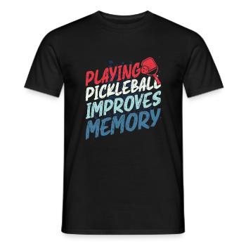 Pickleball Play Improves Memory Dink Player - Men's T-Shirt - black - Front - AI Model Male 178 light (178cm)