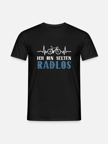 Ich Bin Selten Radlos Herzschlag Fahrradfahrer - Männer T-Shirt - Schwarz