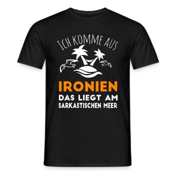 Komme aus Ironien Das liegt am sarkastischen Meer - Männer T-Shirt - Schwarz - Vorne - AI Model Male 178 light (178cm)
