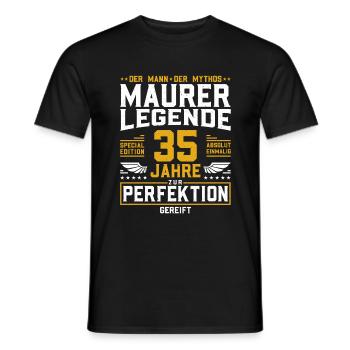 Maurer Legende - 35. Geburtstag Maurer Handwerker - Männer T-Shirt - Schwarz - Vorne - AI Model Male 178 light (178cm)