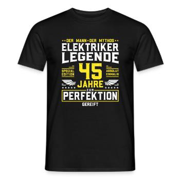 Elektriker 45. Geburtstag Männer 45 Jahre alt - Männer T-Shirt - Schwarz - Vorne - AI Model Male 178 light (178cm)