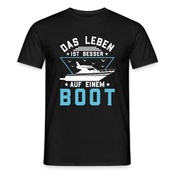 Das Leben ist besser auf einem Boot - Skipper - Männer T-Shirt - Schwarz - Vorne - AI Model Male 178 light (178cm)
