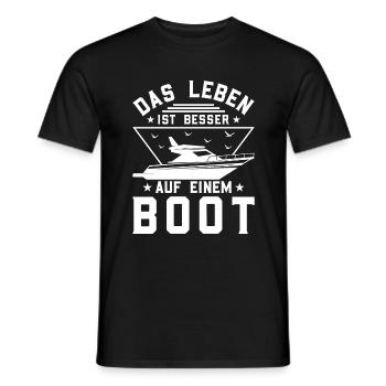 Das Leben ist besser auf einem Boot - Skipper - Männer T-Shirt - Schwarz - Vorne - AI Model Male 178 light (178cm)