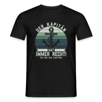Der Kapitän hat immer Recht - Anker Skipper - Männer T-Shirt - Schwarz - Vorne - AI Model Male 178 light (178cm)
