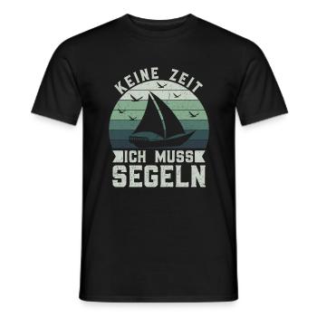 Retro Keine Zeit Ich Muss Segeln - Boot Skipper - Männer T-Shirt - Schwarz - Vorne - AI Model Male 178 light (178cm)