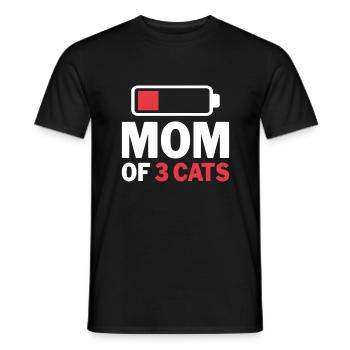 Mom of 3 Cats - Empty Battery Cat Mom - Men's T-Shirt - black - Front - AI Model Male 178 light (178cm)