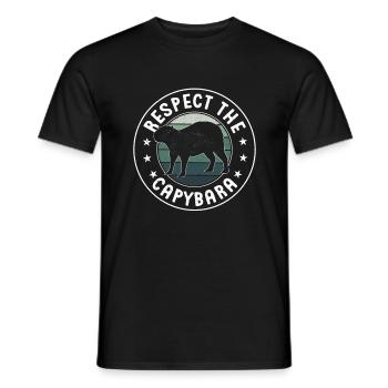 Retro Respect the Capybara - Capybara Fans - Männer T-Shirt - Schwarz - Vorne - AI Model Male 178 light (178cm)