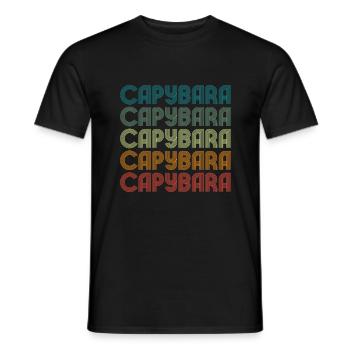 Retro Capybara Text Design - Capybaras - T-shirt homme - noir - Devant - AI Model Male 178 light (178cm)