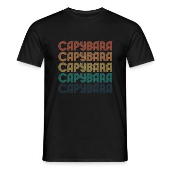 Retro Capybara Text Design - Capybaras - T-shirt homme - noir - Devant - AI Model Male 178 light (178cm)