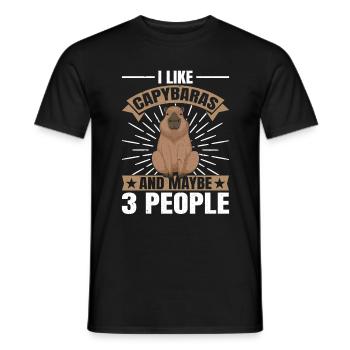 J’aime Capybaras et peut-être 3 personnes - Capybara - T-shirt homme - noir - Devant - AI Model Male 178 light (178cm)