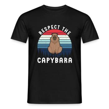 Retro Respect the Capybara - Capybara Fans - Männer T-Shirt - Schwarz - Vorne - AI Model Male 178 light (178cm)