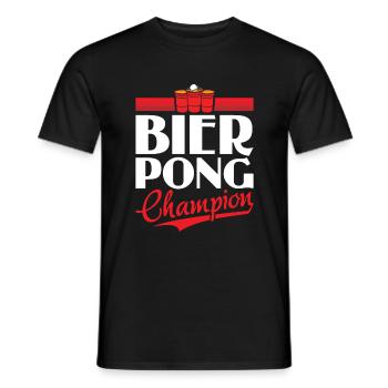 Beer Pong Champion - Beer Pong Booze Beer Pong - Men's T-Shirt - black - Front - AI Model Male 178 light (178cm)