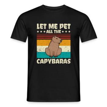 Let me pet all the Capybara - Capybaras - Men's T-Shirt - black - Front - AI Model Male 178 light (178cm)