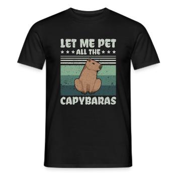 Let me pet all the Capybara - Capybaras - Men's T-Shirt - black - Front - AI Model Male 178 light (178cm)