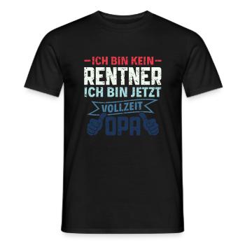 Ich bin kein Rentner - Ich bin Vollzeit Opa Rente - Männer T-Shirt - Schwarz - Vorne - AI Model Male 178 light (178cm)