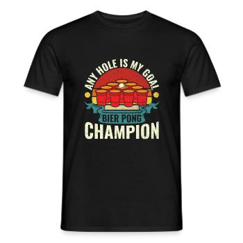 N’importe quel trou est mon objectif - Bierpong Saufen Bier Pong - T-shirt homme - noir - Devant - AI Model Male 178 light (178cm)