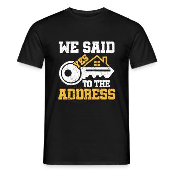 Nous avons dit oui à l’adresse - Stolzer Hausbesitzer - T-shirt homme - noir - Devant - AI Model Male 178 light (178cm)