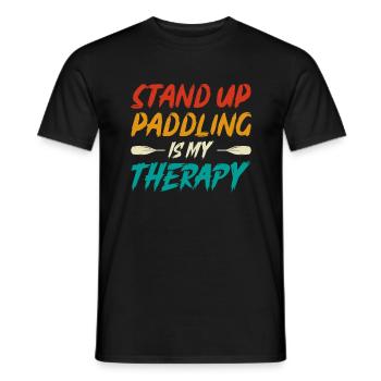 Le Stand Up Paddle est ma thérapie - SUP Stand-Up Paddle - T-shirt homme - noir - Devant - AI Model Male 178 light (178cm)
