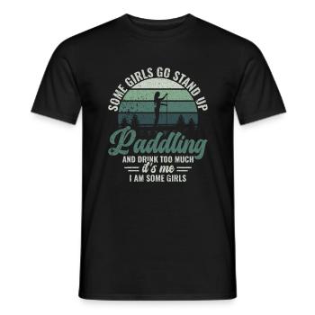 Stand Up Paddle & Alcool - SUP Stand-Up Paddle - T-shirt homme - noir - Devant - AI Model Male 178 light (178cm)