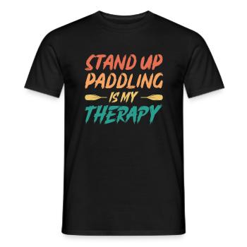 Le Stand Up Paddle est ma thérapie - SUP Stand-Up Paddle - T-shirt homme - noir - Devant - AI Model Male 178 light (178cm)