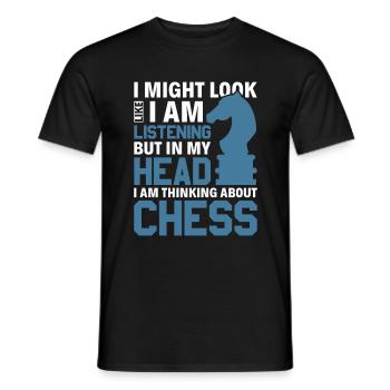 Just think of chess - Knight Chess Piece Knight - Men's T-Shirt - black - Front - AI Model Male 178 light (178cm)