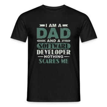Software Developer Dad - Software Programmer - Men's T-Shirt - black - Front - AI Model Male 178 light (178cm)