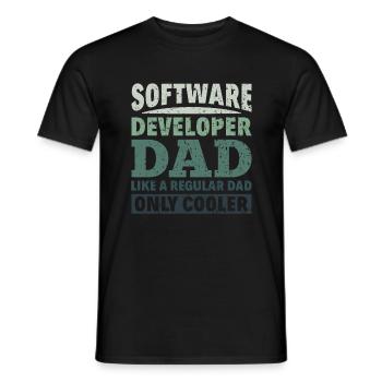 Software Developer Dad - Software Programmer - Men's T-Shirt - black - Front - AI Model Male 178 light (178cm)