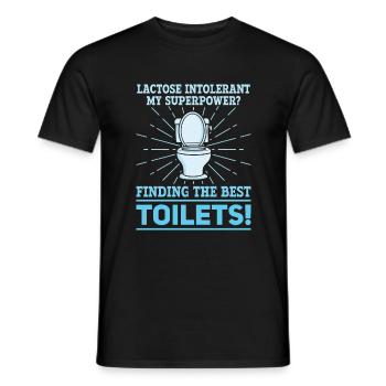 Laktose Intolerant Toiletten - Unverträglichkeit - Männer T-Shirt - Schwarz - Vorne - AI Model Male 178 light (178cm)