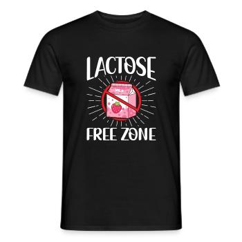 Lactose Free Zone - Intolerance Milk Cheese - Men's T-Shirt - black - Front - AI Model Male 178 light (178cm)