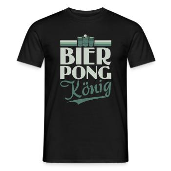 Bier Pong König - Bierpong Saufen Bier Pong - Männer T-Shirt - Schwarz - Vorne - AI Model Male 178 light (178cm)