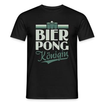 Bier Pong Königin - Bierpong Saufen Bier Pong - Männer T-Shirt - Schwarz - Vorne - AI Model Male 178 light (178cm)