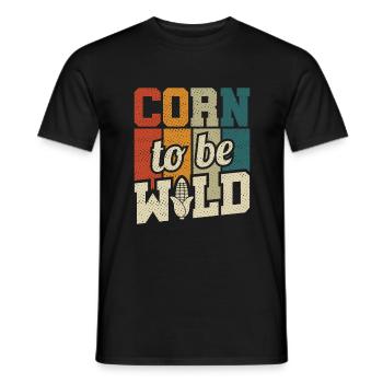 Retro Corn To Be Wild - Corn Farmer Farmer - Men's T-Shirt - black - Front - AI Model Male 178 light (178cm)
